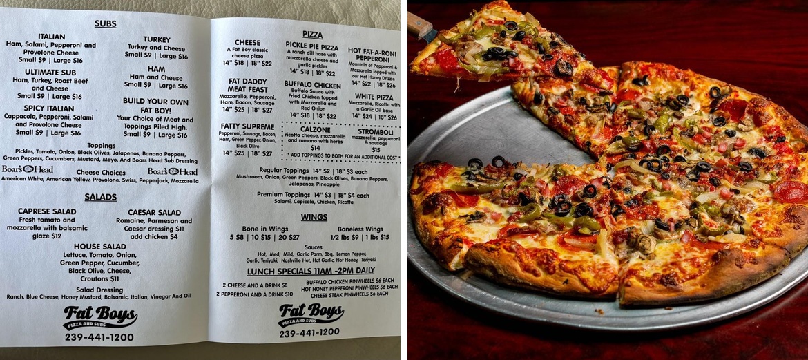 Fat Boys Pizza and Subs Menu