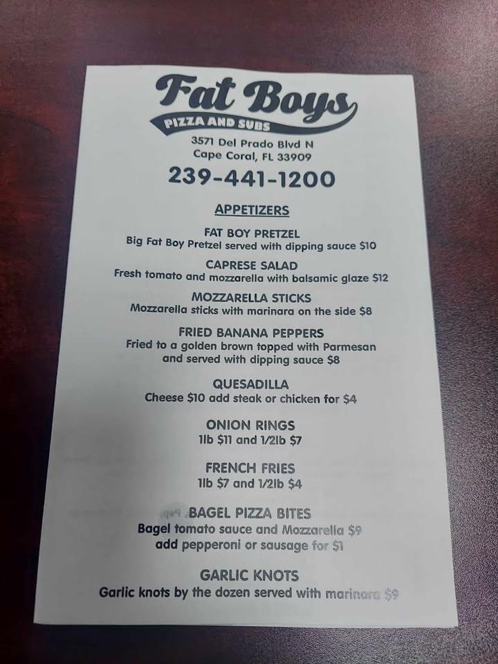 Fat Boys Pizza and Subs Menu image 4